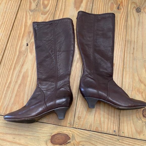 FRYE Steffi Leather Zip Tall Boot in Brown - Picture 11 of 12